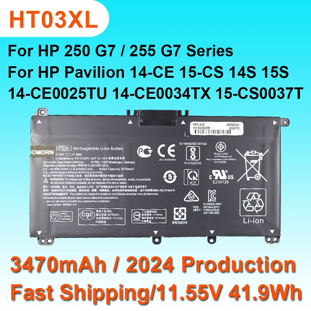 Batería Hp 14-ck 14-ce Ht03xl / 11.34v Nueva - Original Negro | Cuotas sin interés Batería Hp 14-ck 14-ce Ht03xl / 11.34v Nueva - Original Negro | Cuotas sin interés