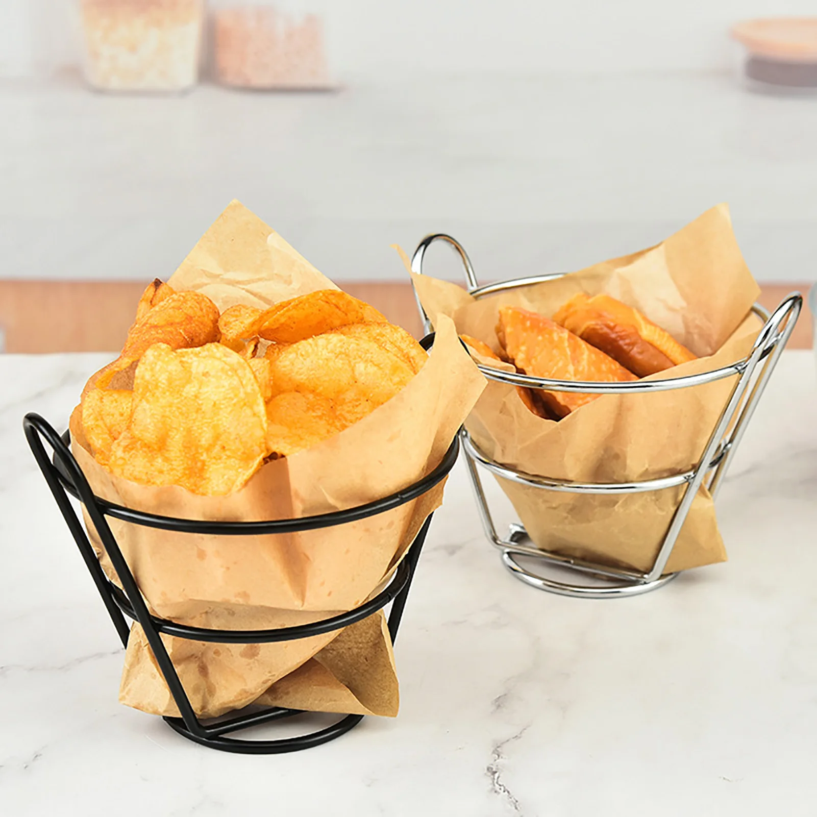 Stainless Steel French Fries Basket French Fries Holder French Fry Fish And Chips Appetizers