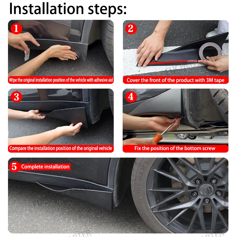 테슬라 모델 Y 주니퍼 2025 리어 범퍼 스포일러 립 카본 파이버 윙 트림 안티 크래시 디퓨저 사이드 스커트 랩 앵글 스플리터