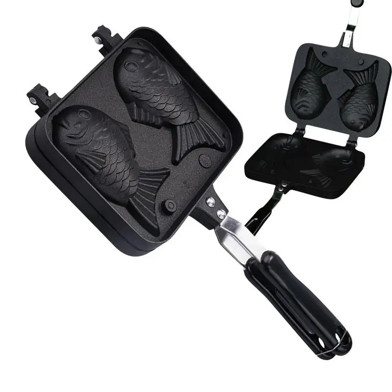 

Taiyaki Fish Waffle Maker Japanese Fish Shaped Waffle Pan Home Cooking Fish-shaped Hot Cake Maker Red Bean Paste Chocolate Tuna
