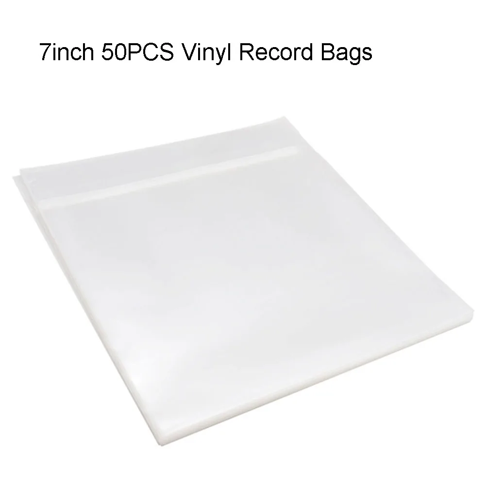 50pcs Clear Vinyl Record Protecter 7inch 10inch 12inch LP Bags Turntable Player Record Sleeves Portable Audio Accessories