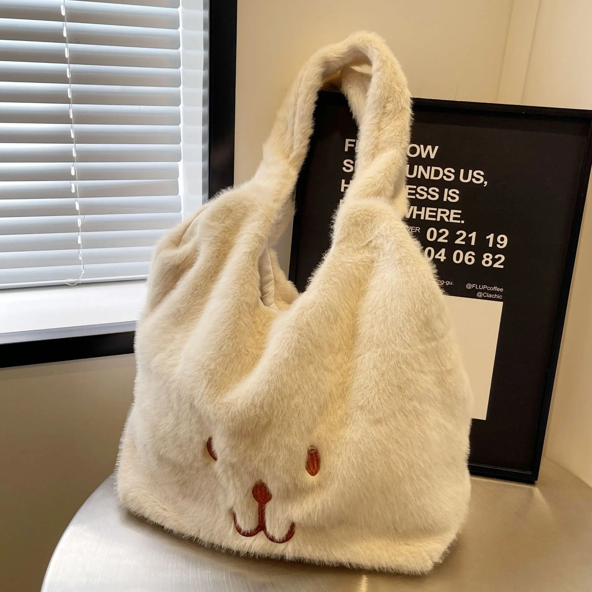 

Зимняя Сумка-тоут из искусственного меха для женщин, плюшевая сумка, дизайнерская брендовая пушистая шерстяная сумка на плечо, Женская пушистая сумка-мессенджер