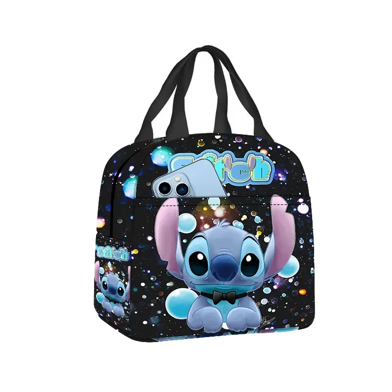 Disney Stitch Oxford Cloth Lunch Bag for Children Stitch Waterproof Insulated Outdoor Picnic Storage Box Cartoon Girls Handbag 5