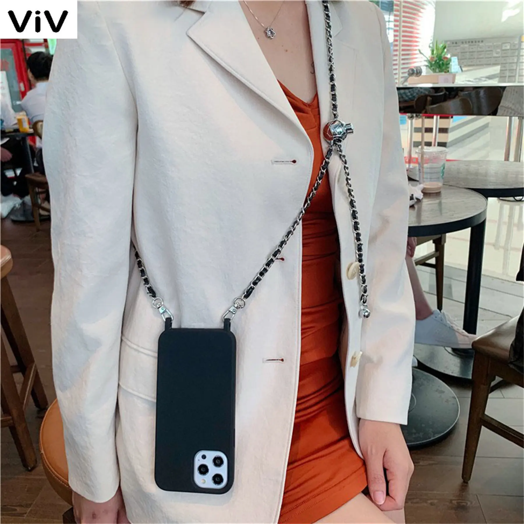 

Korean Crossbody Leather Lanyard Strap Solid Case For iPhone 14 Pro Max 13 12 Pro 14 Plus 11 Shockproof Back Cover