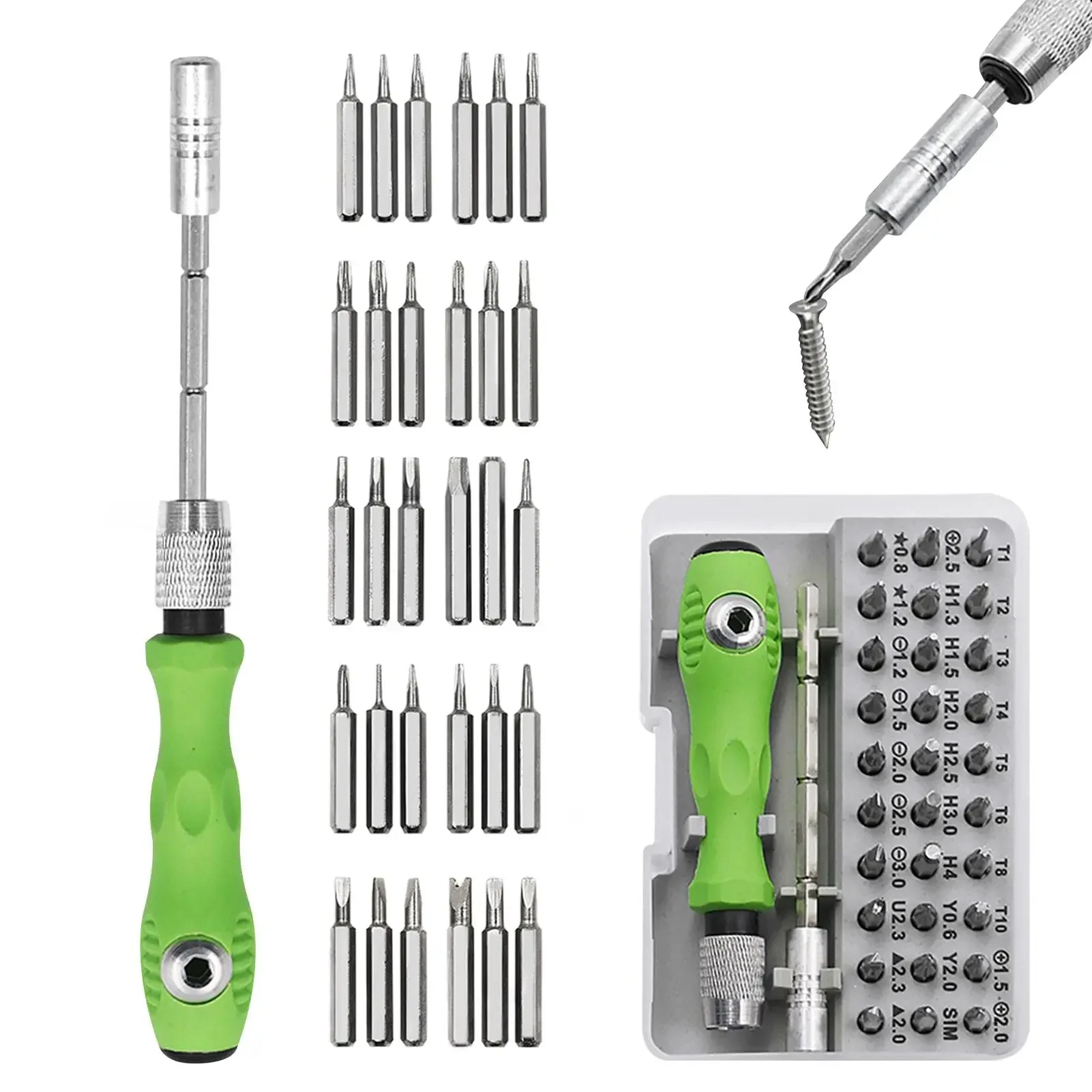 

32 in 1 Multifunctional Screwdriver Set with 30 PCS Torx Phillips Magnetic Screw Driver Bits Mini Repair Tool for Phone Watch PC