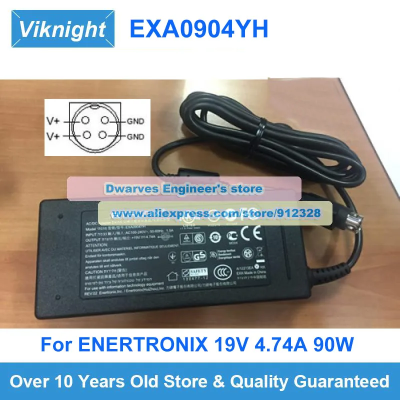 

Genuine EXA0904YH AC Adapter Charger 19V 4.74A 90W Laptop Power Supply For ENERTRONIX Round 4 Pin 8700 ALL IN ONE POS SYSTEM