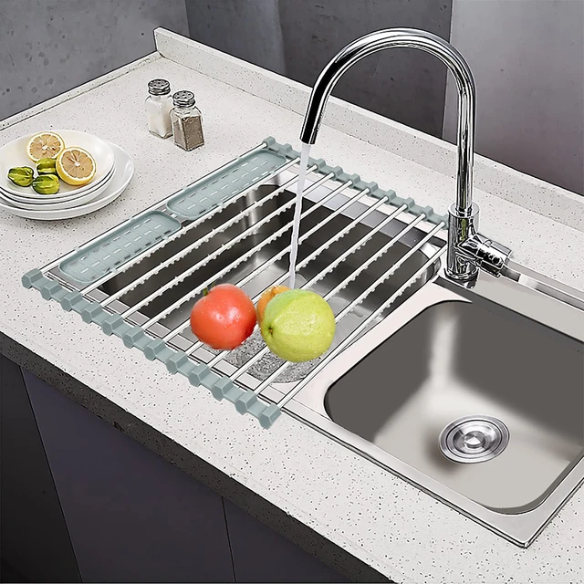 Escurridor Fregadero Cocina, Escurridor de Platos Plegable, Escurridor  Acero INOX, Escurreplatos Enrollable Multiusos, Escurridor Platos Fregadero  Resistente al Calor, Estante Escurridor : : Hogar y cocina