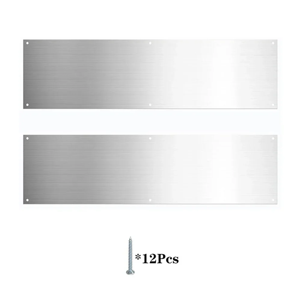 Door Push Plate Metal Door Plate For Exterior Doors 12&times;3.93Inch Protection Stainless Steel Fire Sliding