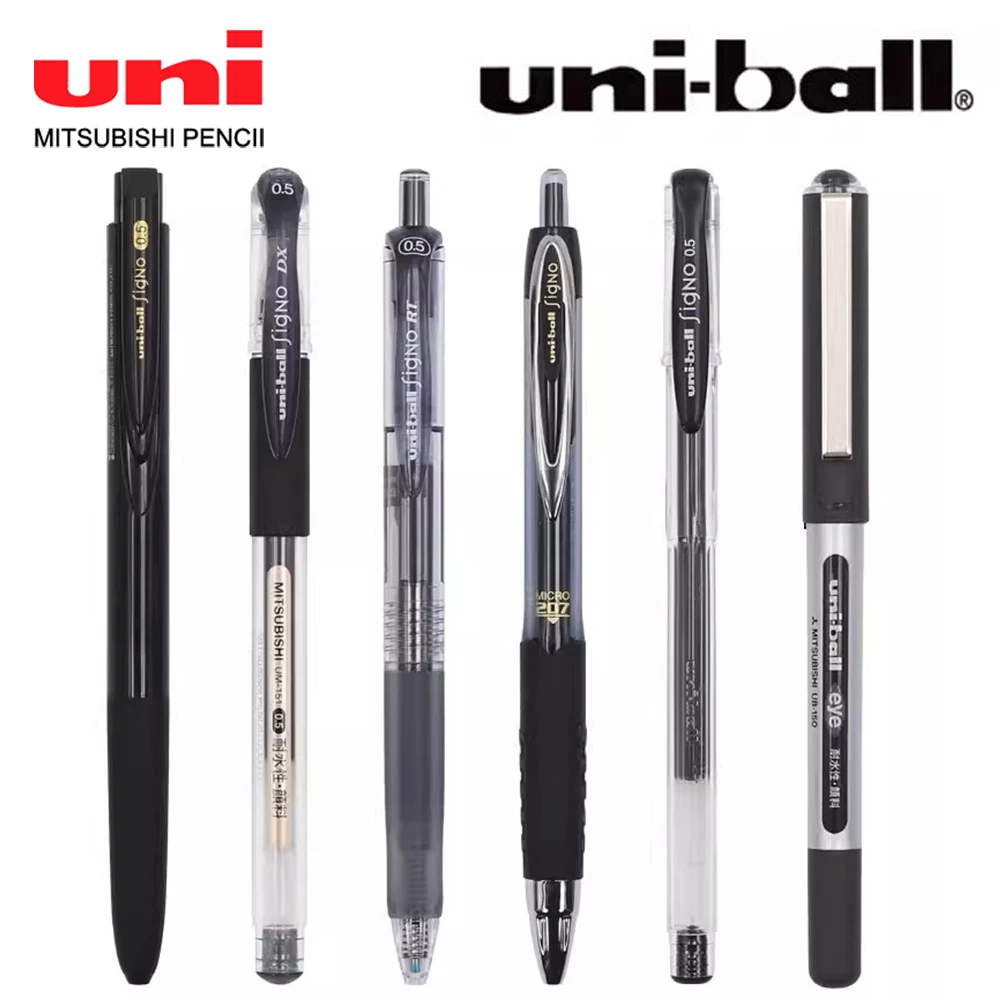 6Pcs Japan Uni Gel Pen Combination Set Umn-138S/105/155/151/Ub150/157 Black Pen Creative Office Kids Materiale Scolastico Stazionario