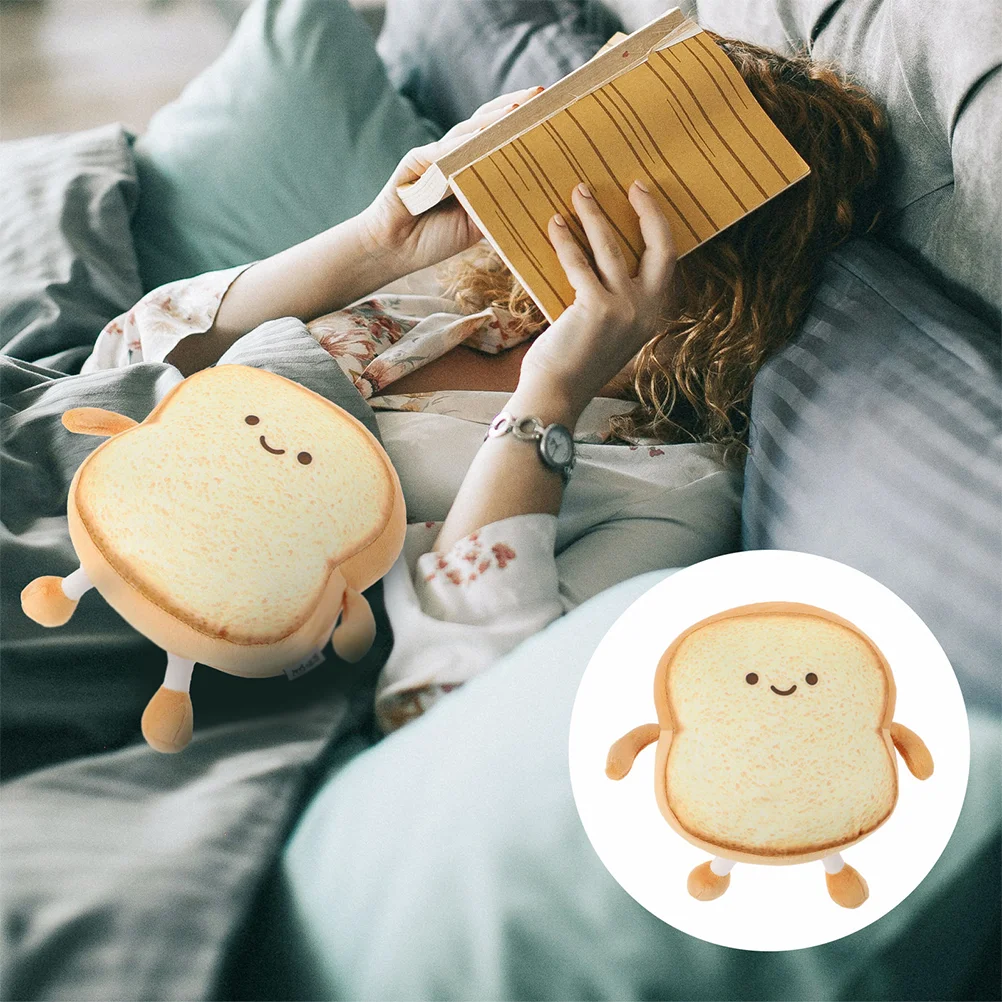 

2 Pcs Toast Pillow Bread Plush Food Shaped Decor Pillows for Adults Adorable Cushion