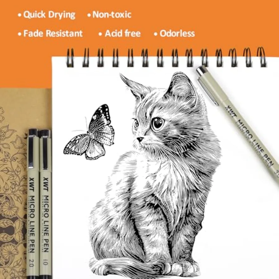 Black Fineliner Pen Set 5