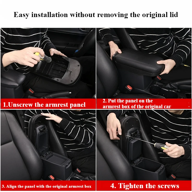 Armrest Box For Morris Garages MG ZS High-end Interior Modified Central Telescopic Slide Extended Leather Decorative Accessories