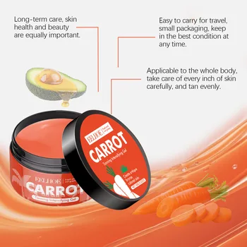 Eelhoe Gel abbronzante per la pelle della carota Assorbe la luce solare Facile da usare Abbronzatura finta Nessun sole Protezione sexy Solarium Creme abbronzanti a lunga durata 100g 1