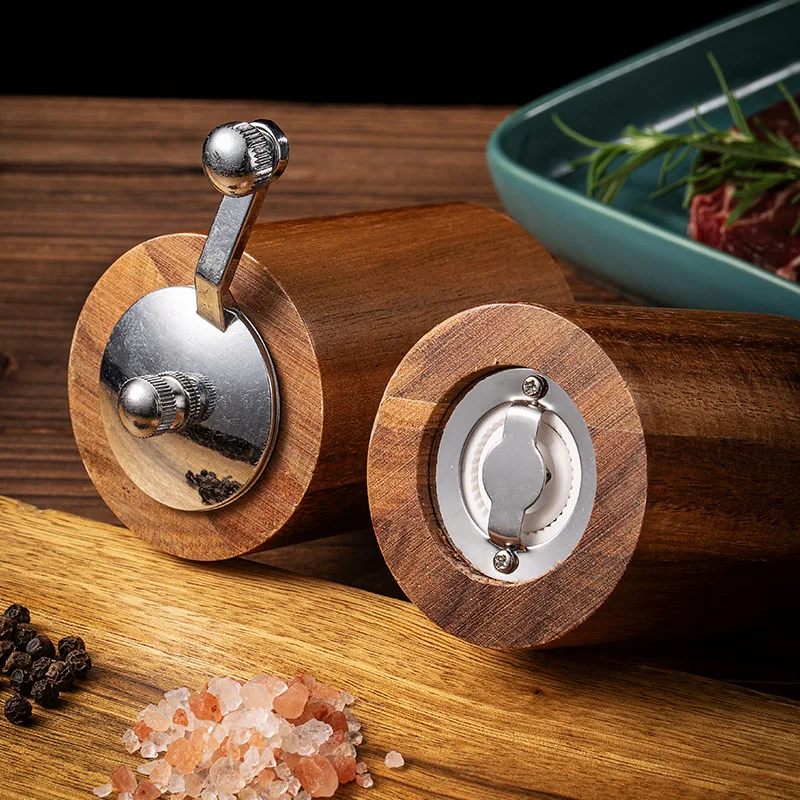 Wood Prickly Ash Black Pepper Mill Household Sea Salt Pepper Grinding Bottle salt and pepper grinder
