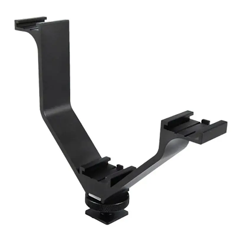 Aluminium Alloy 12.5cm V-Shape 3 Universal Cold Shoe Mount Bracket for LED Video Light, Microphone, Monitor, Flash, 1/4 Screw