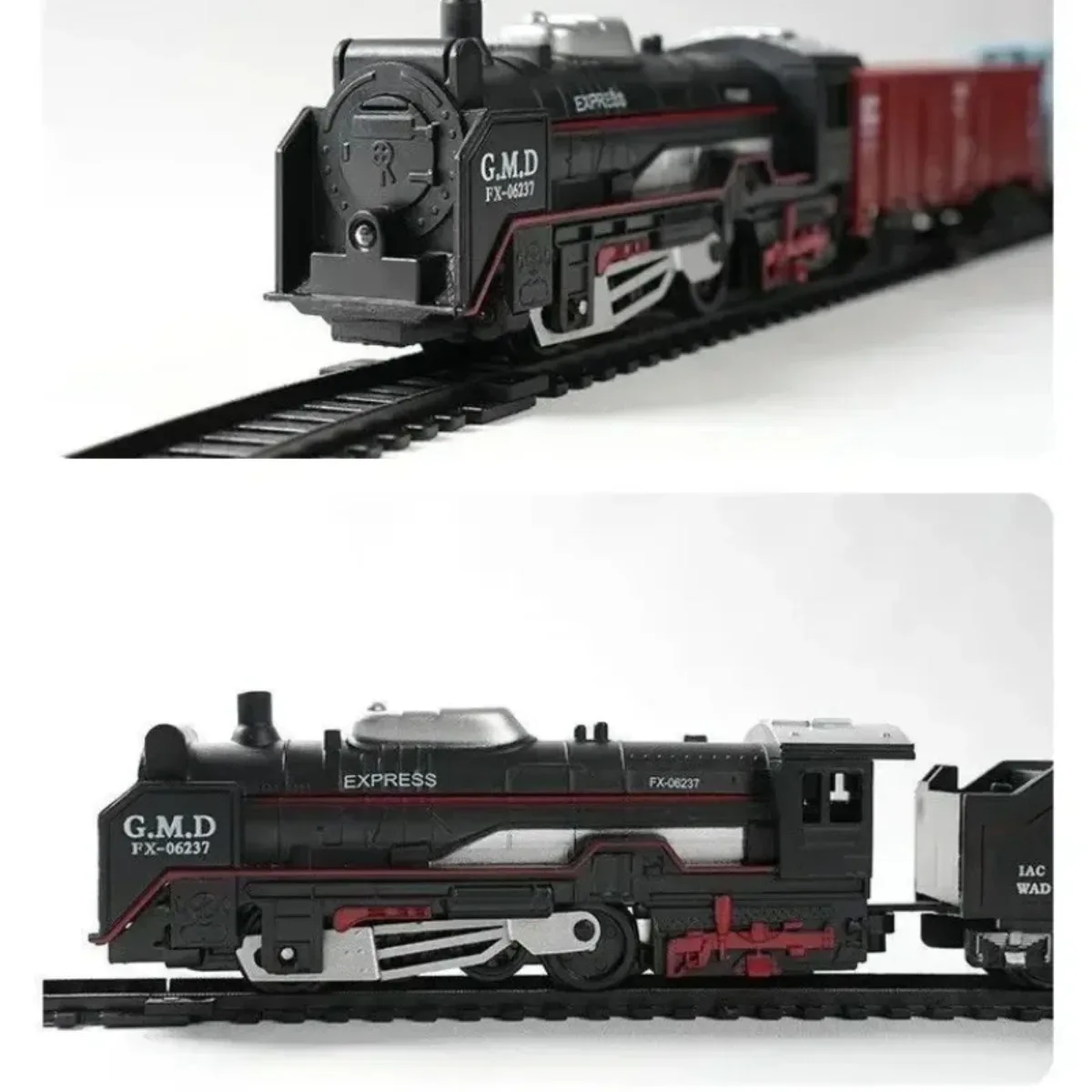 مجموعة قطار الشحن الكهربائي مع مسارات مضيئة، لعبة...