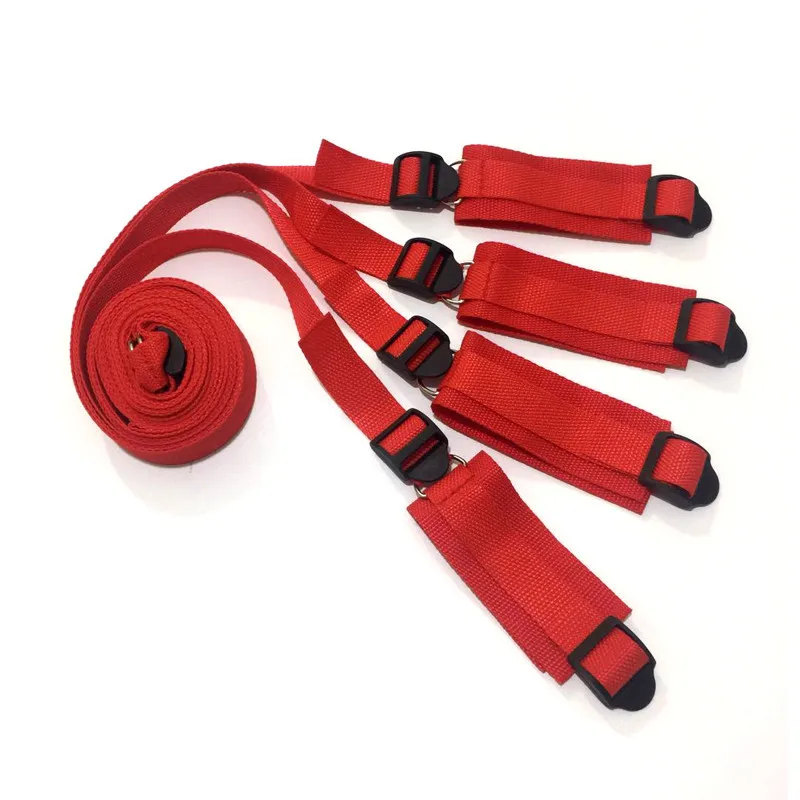 Restraint Set BDSM Bondage Handcuffs & Ankle Cuffs Slave On The Bed Open Leg Flirt Sex Toys For Women Couples Erotic SM Straps