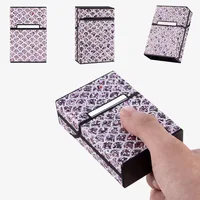 Luxury Bling Cigarette Box Holder for Woman Men Leather Cigarette Case Smoking Accessories Button Design 1