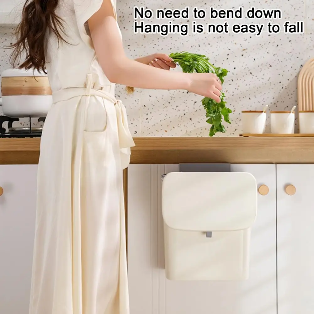 9L Capacità Immondizia Piccola Spazzatura 9L Cucina Spazzatura Con Coperchio Appeso A Parete Immondizia Per Armadi Compost Bin Per Bagno