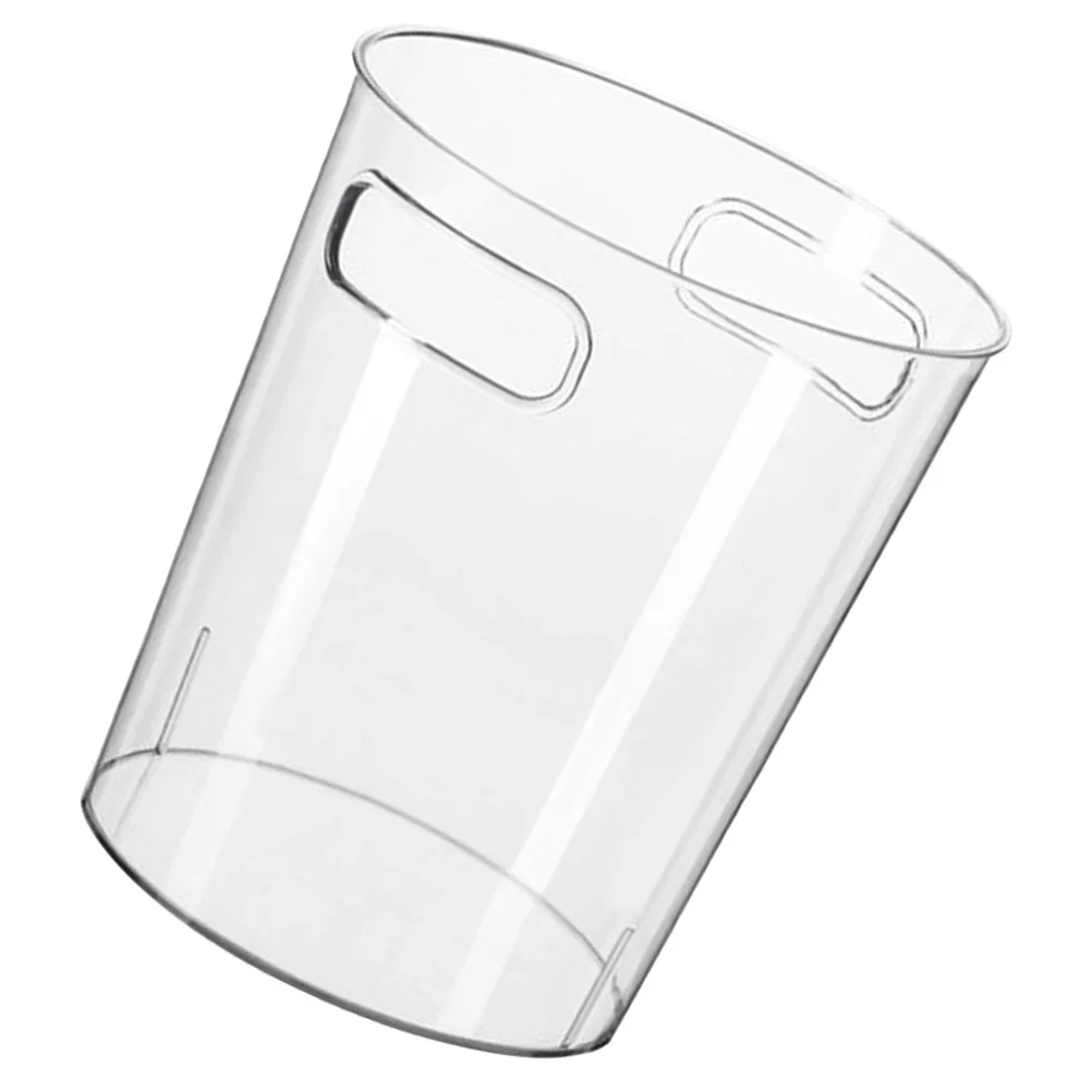 

Sewacc Office Decor Clear Waste Basket Plastic Trash Can Small Wastebasket Garbage Container Bin Ice Bucket Flower Arrangement