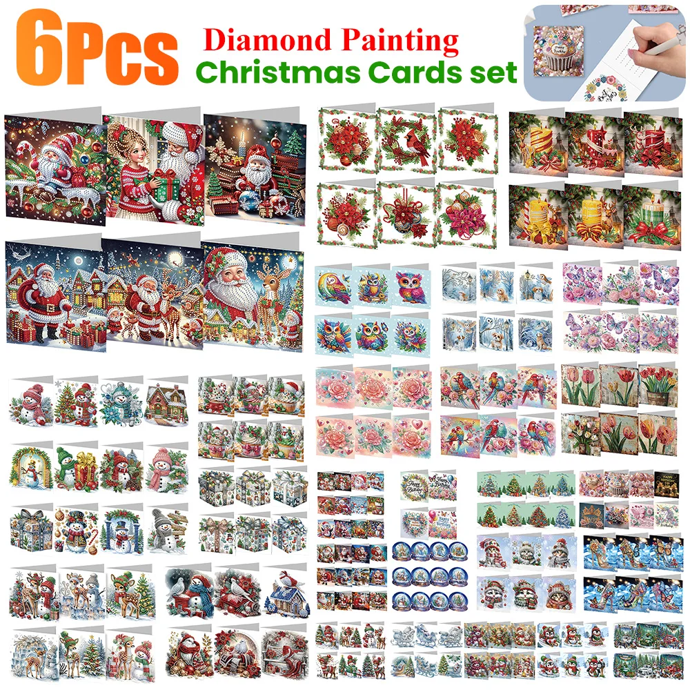 Diamond Painting Christmas Cards 6PCS diamond painting,diamond art painting kit,diamond painting set