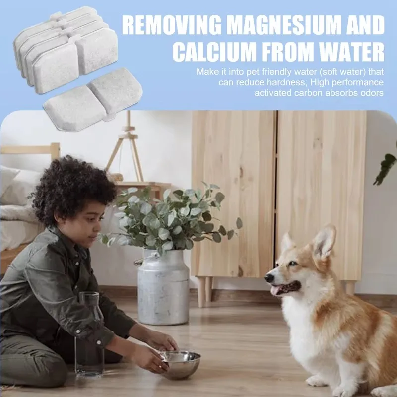 Dreifaches Filterelement, ersetzt Aktivkohlefilter, Katzen-Wasserbrunnenfilter für Haustier, automatisches Trinkzubehör – Detail 9