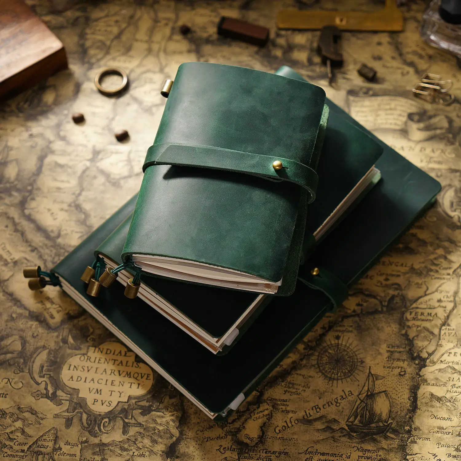 Echtes Leder Reisenden Notebook handgemachte Vintage Rindsleder Tagebuch Journal Sketchbook Organizer Planer TN Notebook Cover – Detail 21