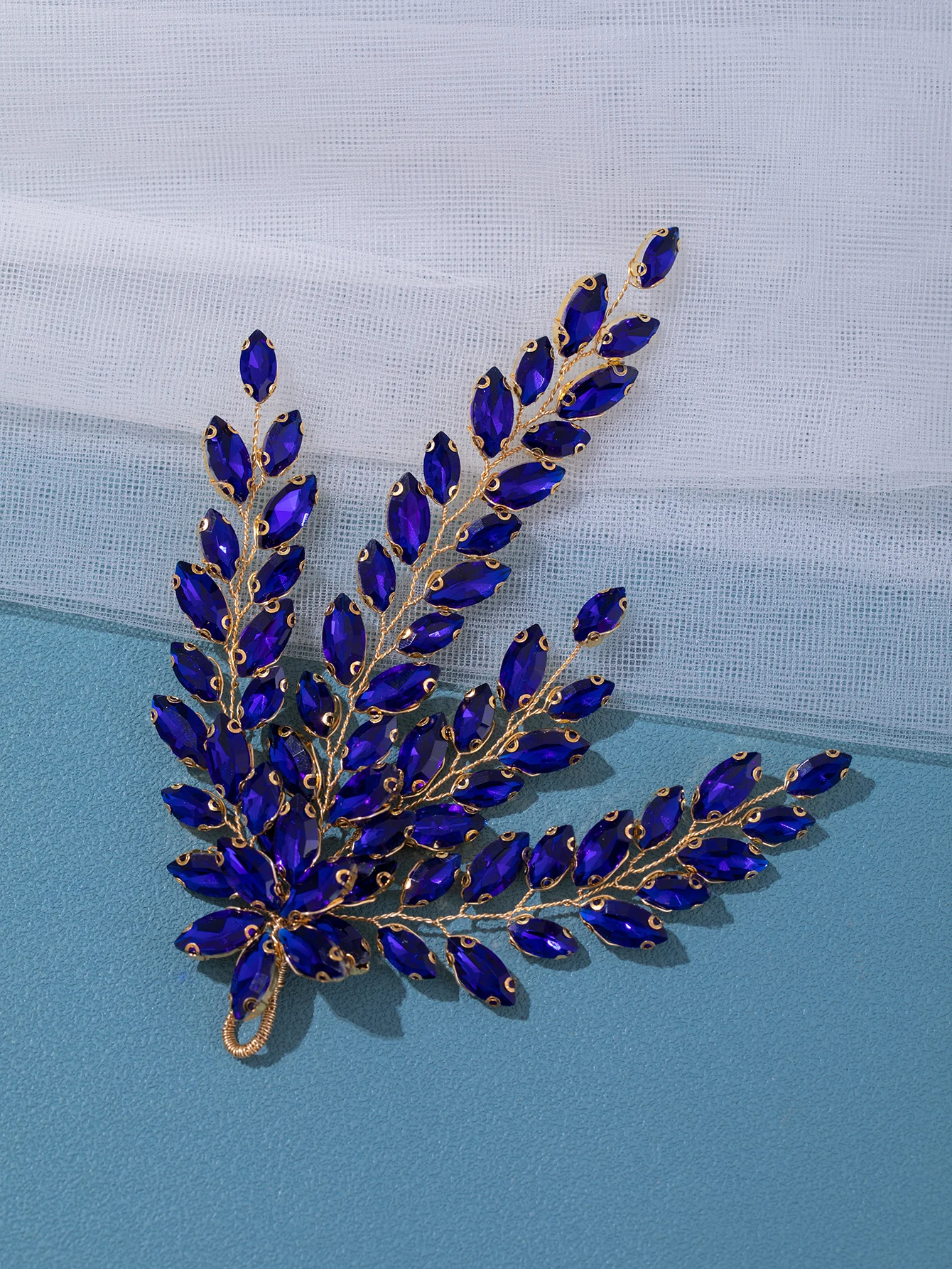 Mode Blatt Zirkon Braut Kopfschmuck Tiara Zubehör für Frauen Luxus Mädchen Kristall Haarspange Hochzeit Schmuck – Detail 16
