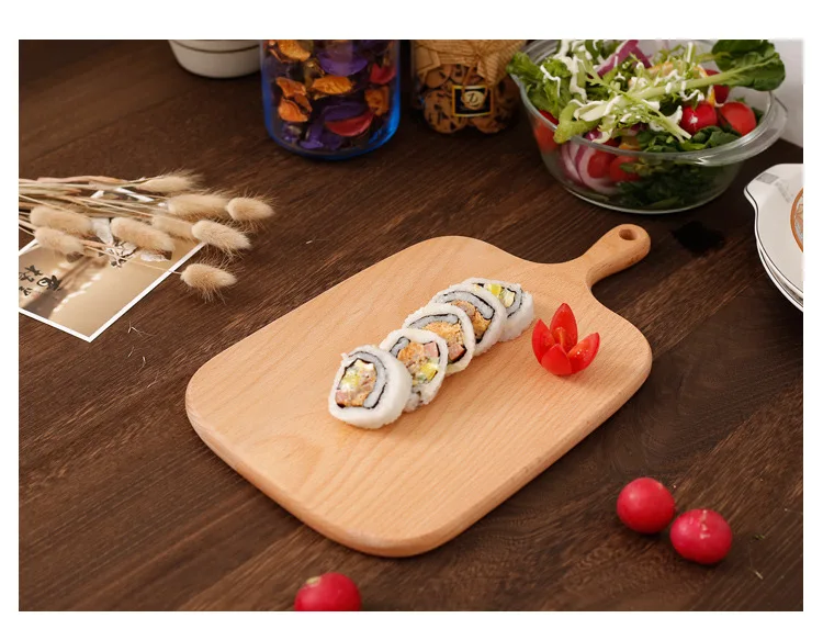 

Original cut solid wood cutting board, beech bread board, suitable for pizza steak in wooden tray, non-toxic and harmless