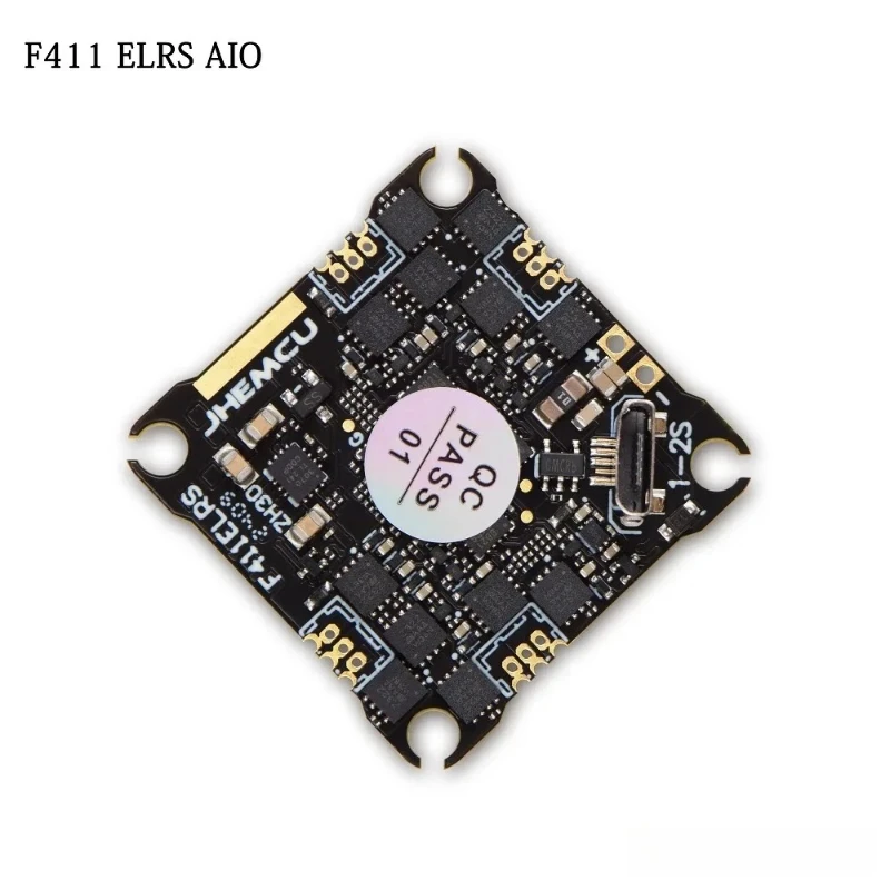 Carte de vol JHEMCU F411ELRS AIO 12A avec câbles de liaison et connecteur batterie pour micro drone FPV