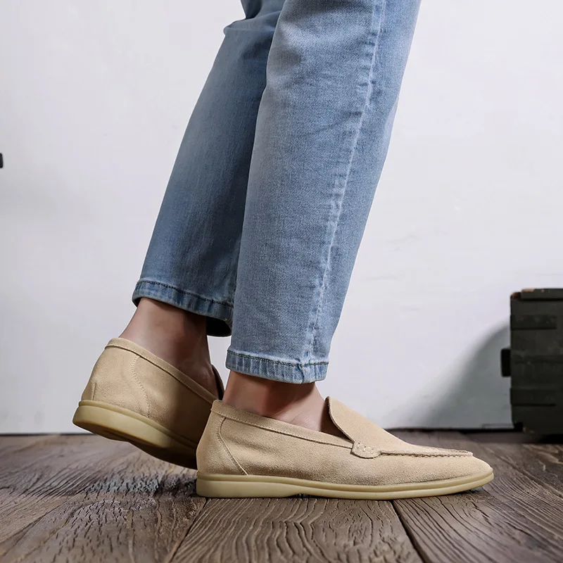 Men's Casual Shoes Cow Suede Genuine Leather Men Classic British Style Loafers Moccasins Mens Light Comfortable Driving Flats 2