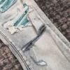 men diamond sequinces distressed lt blue jeans 5