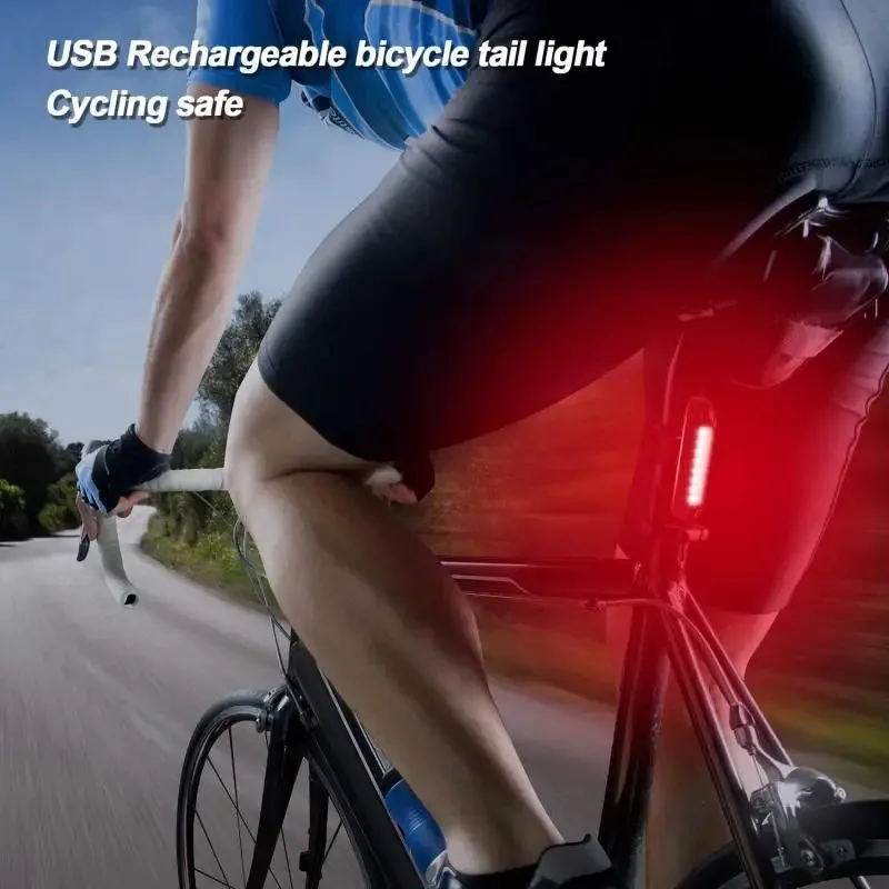 Bicycle Rear Light Waterproof USB Rechargeable LED Safety Warning Lamp Bike Flashing Accessories Night Riding