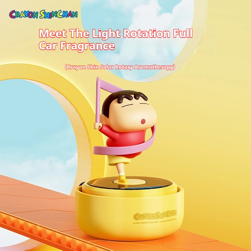 Kawaii Crayon Shin-Chan Cartoon Solar Powered Car Rotating