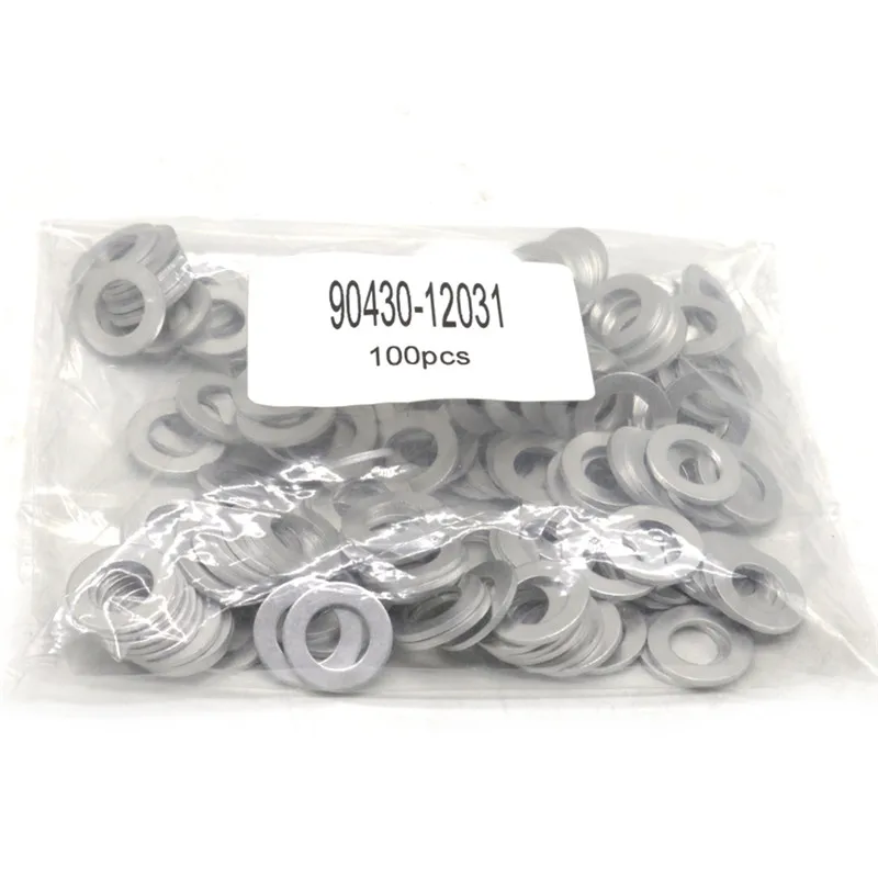 100PCS Thread Oil Drain Sump Plug Gaskets Washer 12mm Hole Seal Ring