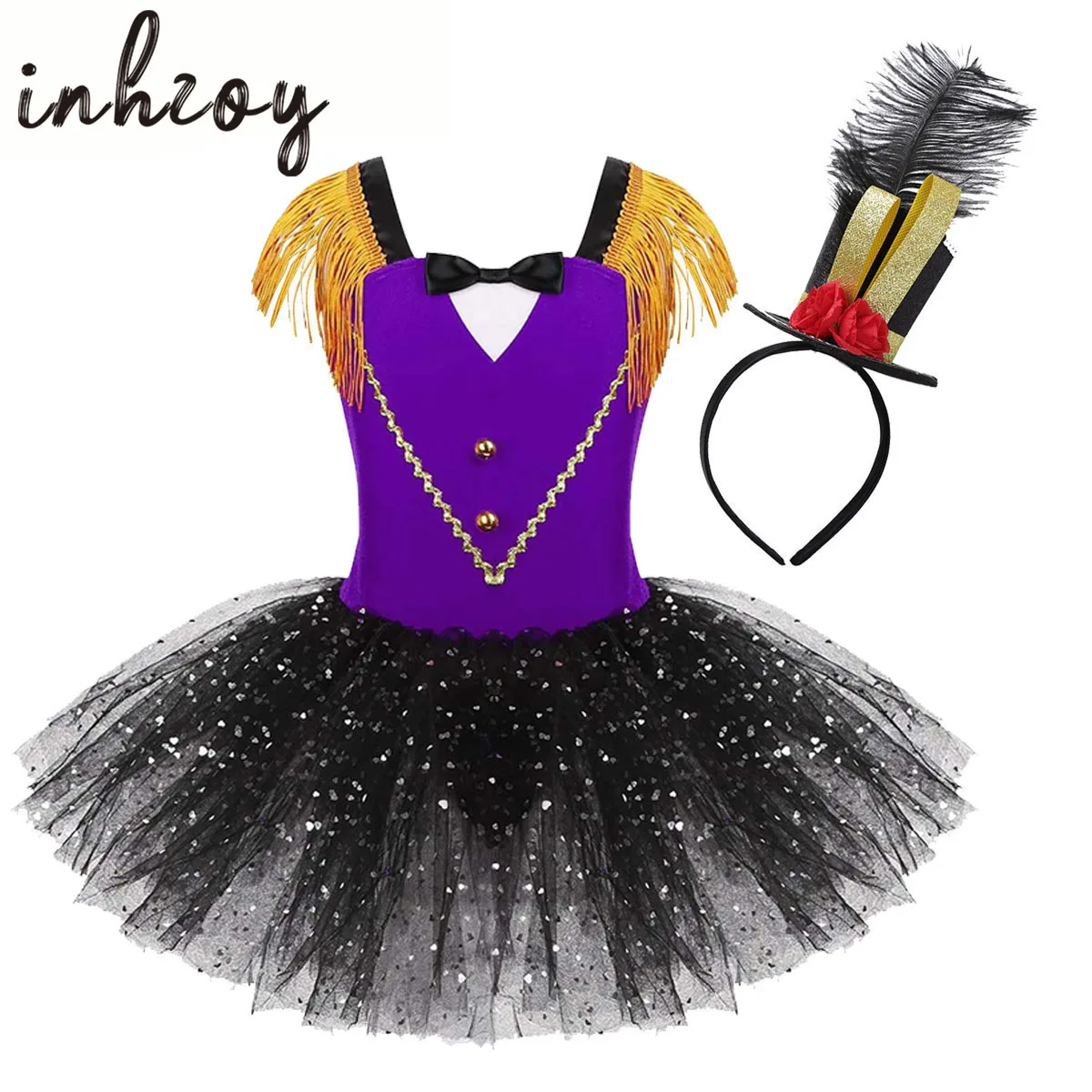 

Baby Girls Tassel Circus Lion Tamer Tutu Dress Halloween Cosplay Carnival Party Mesh Tulle Ringmaster Bodysuit Costume Outfit