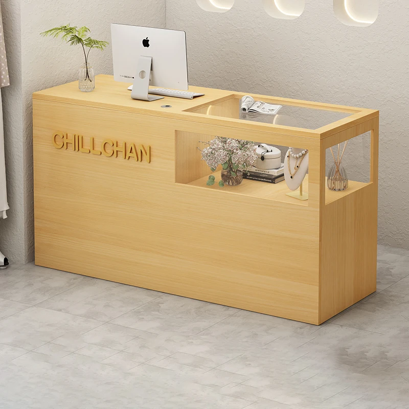 Beauty Bar Counter Cabinet Reception Desks Commercial Furniture