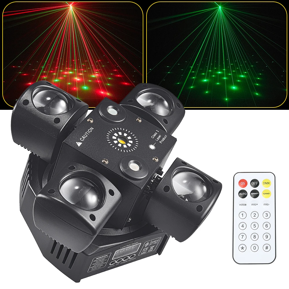 48W Mini Disco Lights 4 Arm Moving Head DJ Light DMX512 LED Beam Strobe Effect RGBW Party Nightclub Bar Stage Light led light disco light moving beam light led stage light mini led stage light