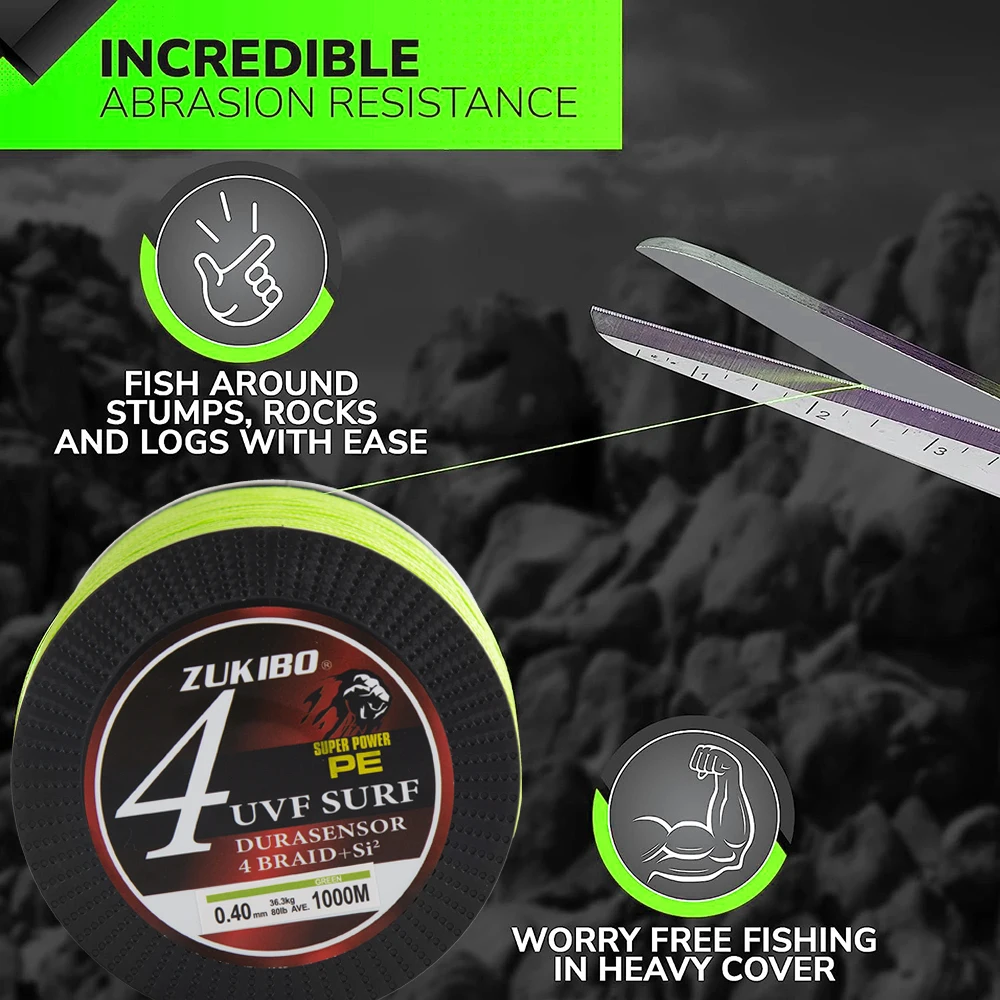 4 Threads 1000M PE Fishing Line 12-100LB Smooth Multifilament fishing line