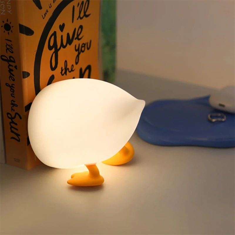 

Cute Children's Night Light USB Charging Pat Dimming Duck LED Decoration Table Lamp Mobile Phone Bracket Kids Sleep Night Light