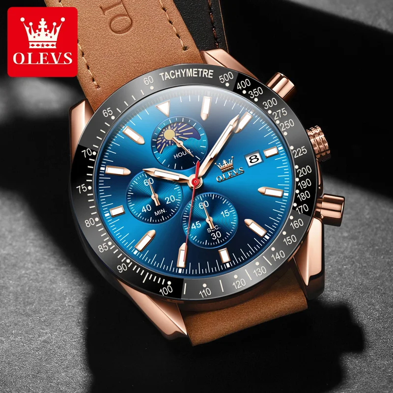 ساعة OLEVS بشريط فولاذية مقاومة للماء ، ساعة ماركة...