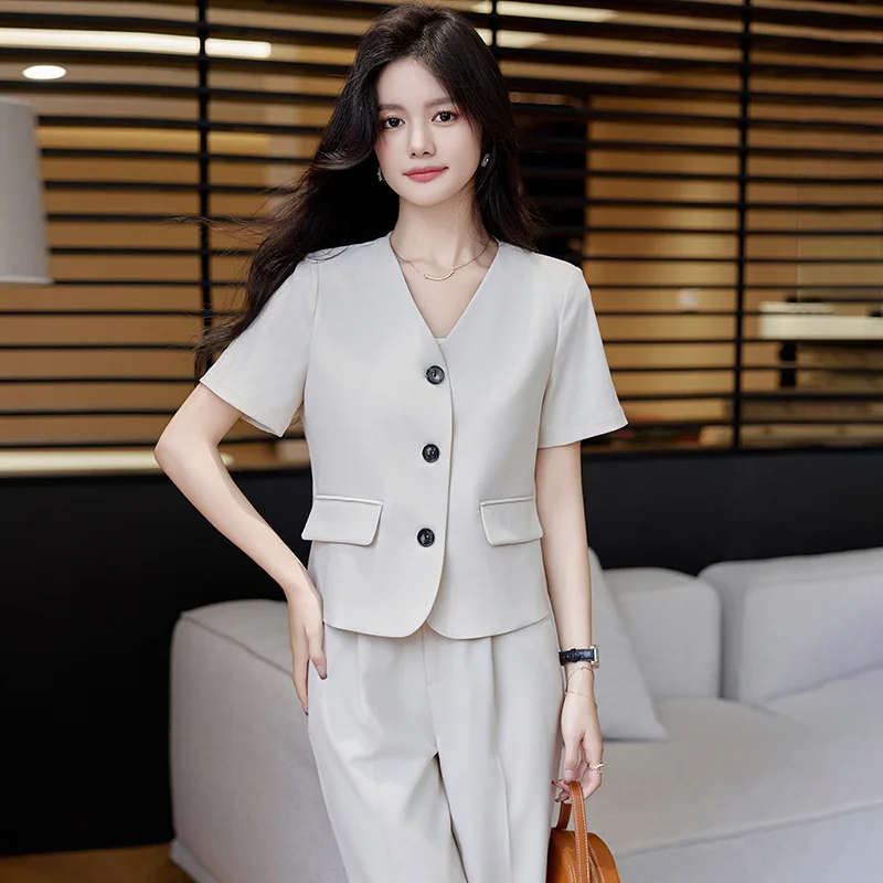 

Кремово-белый маленький костюм женский пиджак с коротким рукавом Новинка весна-лето яркий элегантный маленький короткий повседневный костюм