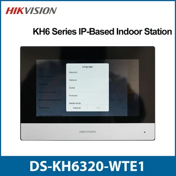 Hikvision 인터콤 DS-KH6320-WTE1, 7 인치 터치 스크린, Wi-Fi 네트워크, 실내 스테이션, 원격 통화 수신, 앱 Hik 연결 모니터