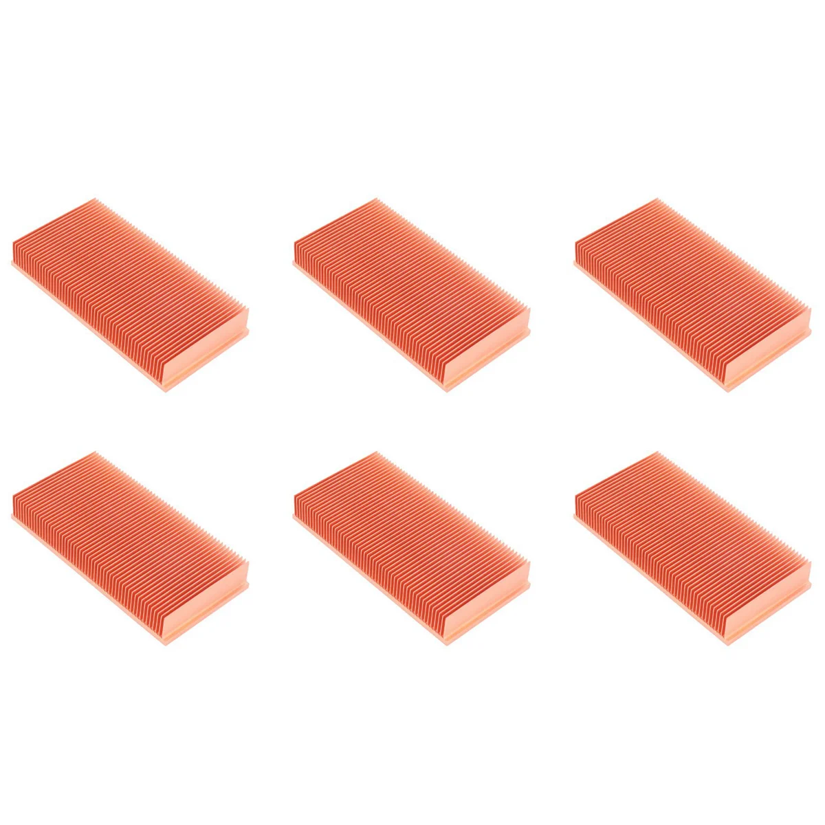 6X Pure Copper Heatsink 100X50X15mm Skiving Fin Heat Sink Radiator for Electronic RAM Chip LED VGA Cooling Cooler