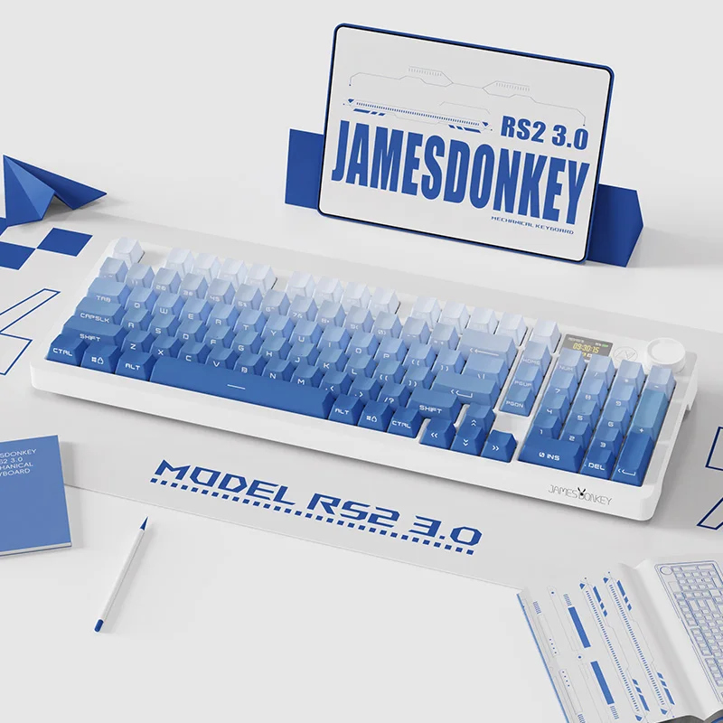 

James Donkey RS2 3.0 Side Engraved Thri Mode Mechanical Keyboard Gasket Hot Swap Gaming Keyboard N-key rollover Office Keyboard