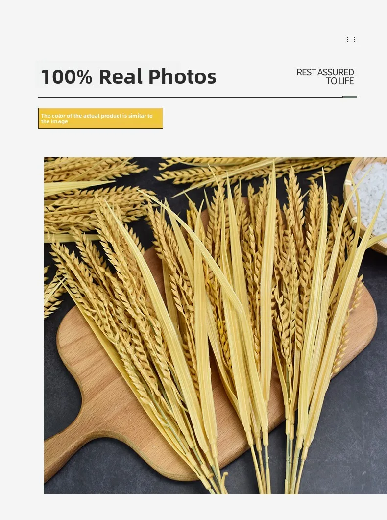 Description Picture 6 of itemArtificial Wheat Spikelets Plastic Fake Rice ain Dried Flowers Water ass Opening Ceremony Floral Arrangement Photoaphy ...
