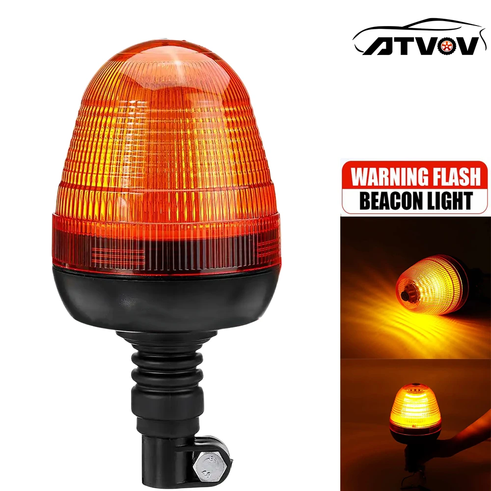 

ATVOV 12V 24V 60 LED Vehicle Truck Tractor Beacon Warning Rotating Emergency Flashing Strobe Safety Light Mount Signal Lamp