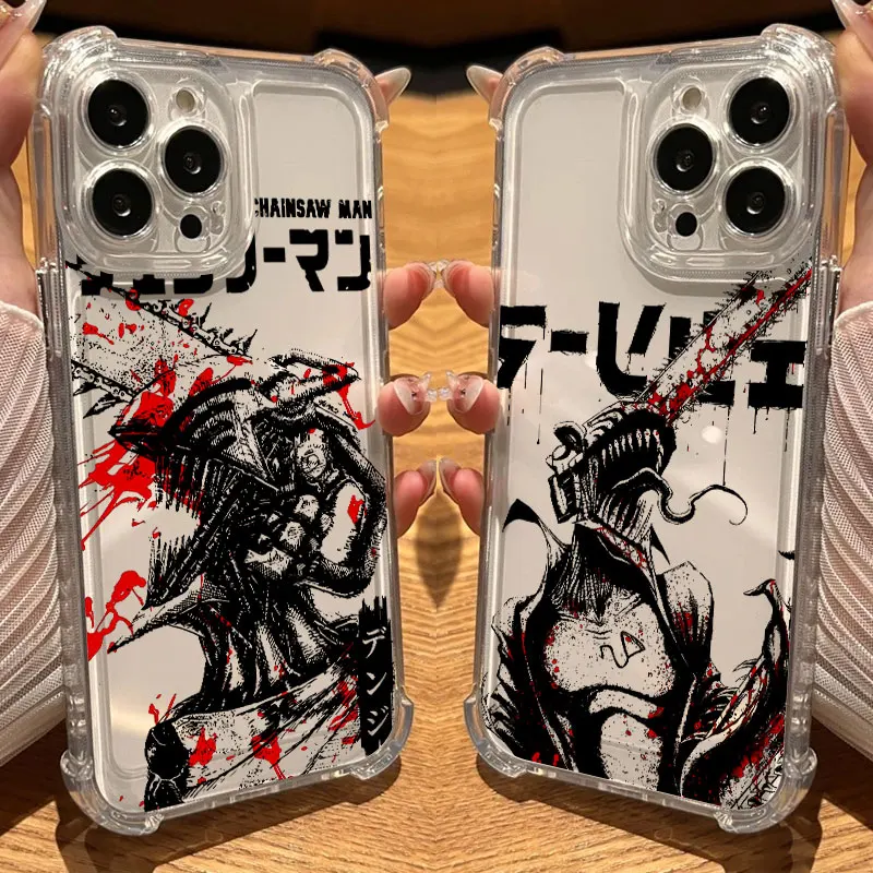 Chainsaw Man Anime Anti-Fall Clear TPU Phone Case