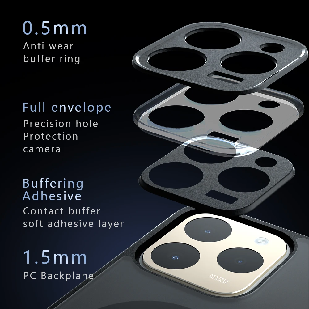 Magnetic Semi-Transparent Frosted Shockproof Case with Bumper Protection