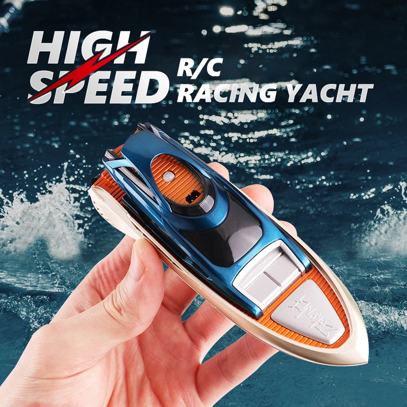 

Mini Rc Boat 2.4G Wireless Remote Control Speedboat Toys For Kids Light Radio-Controlled Ship Electric Toy Yacht Model Children